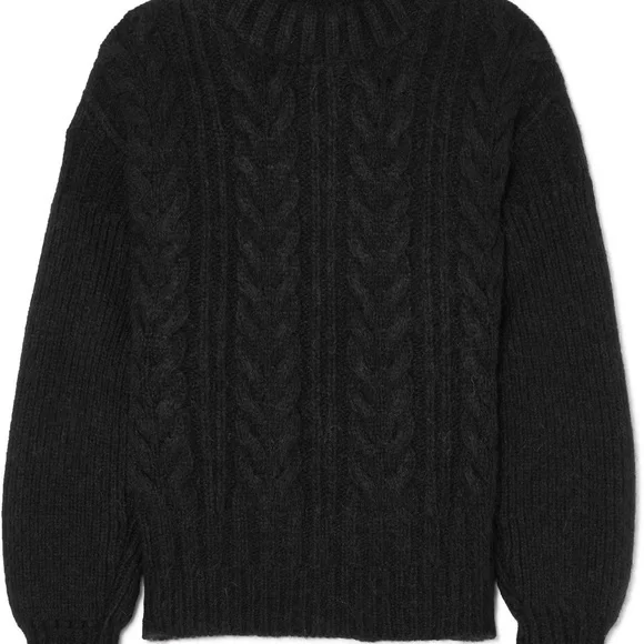 Cecilie Bahnsen Geneva Open Back Chunky Knit Sweater Black - Picture 2 of 5